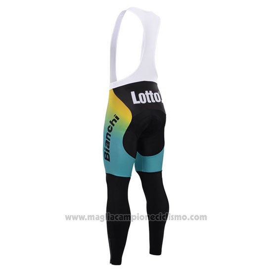 2015 Abbigliamento Ciclismo Lotto NL Jumbo Nero e Giallo Manica Lunga e Salopette